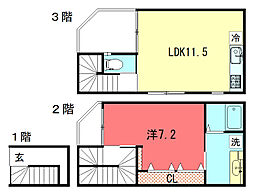 De machi maison 1LDKの間取図画像