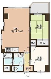 メゾン・ド・クレール 2LDKの間取図画像