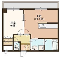 エヌハイム 1LDKの間取図画像