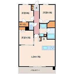 レ・ジェイド熊本日赤通り 5階3LDKの間取り