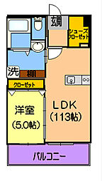 DADAマンション平成さくら通り 1LDKの間取図画像