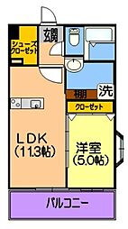 DADAマンション平成さくら通り 1LDKの間取図画像