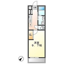 Antique 1階1Kの間取り