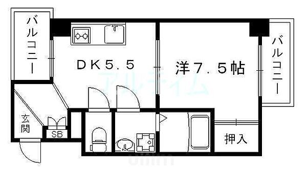 ピュアコート五条 ｜京都府京都市下京区平屋町(賃貸マンション1DK・2階・36.18㎡)の写真 その2