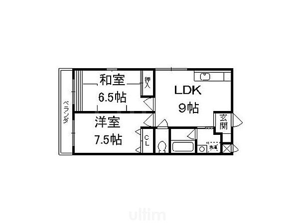 カストルム本丸 ｜京都府京都市伏見区向島本丸町(賃貸マンション2LDK・3階・50.02㎡)の写真 その2