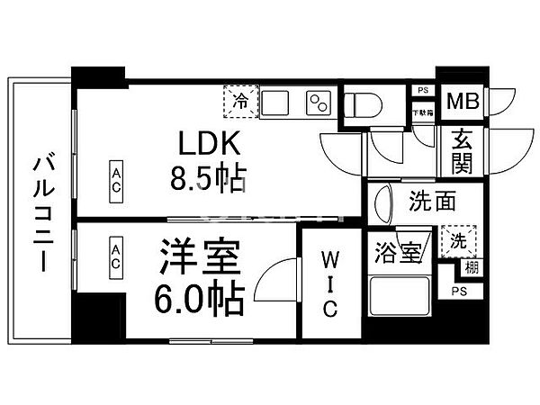 ベラジオ四条通 ｜京都府京都市中京区壬生高樋町(賃貸マンション1LDK・6階・37.73㎡)の写真 その2