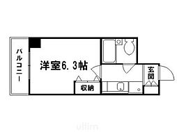デトムワン西陣 7階1Kの間取り