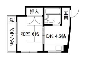 宝ハイツ  ｜ 京都府京都市東山区今熊野宝蔵町（賃貸マンション1DK・4階・18.92㎡） その2