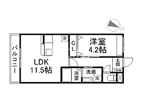 Palacio西院  ｜ 京都府京都市右京区西院西田町（賃貸マンション1LDK・1階・40.05㎡） その2