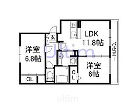 リバーフロント鴨川  ｜ 京都府京都市伏見区羽束師鴨川町（賃貸アパート2LDK・3階・58.07㎡） その2