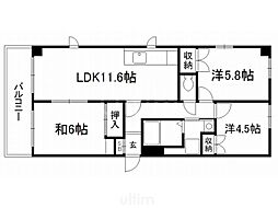 さとうIII 4階3LDKの間取り