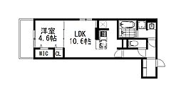 D-ROOM丹波橋 2階1LDKの間取り