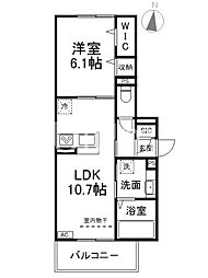 GRAMM六地蔵C棟 3階1LDKの間取り