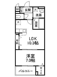 メゾンドエフ 2階1LDKの間取り