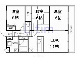 グランドール広野 2階3LDKの間取り