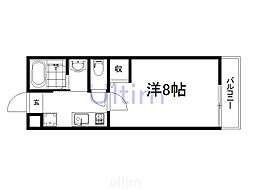 アヴニール京都墨染 1Kの間取図画像