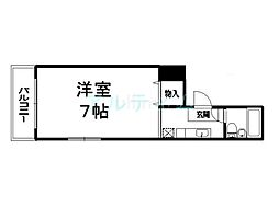 プチサンライズ 1Kの間取図画像