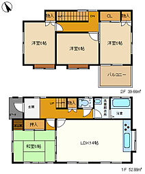 九十九里真亀中古住宅 4LDKの間取り