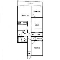 コスモふじみ鶴瀬 5階3LDKの間取り