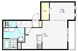 アシアリー 1LDKの間取図画像