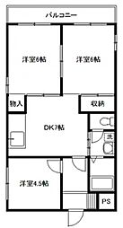 ラフォーレ飯倉 3DKの間取図画像