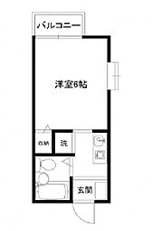 パナハイツ岡田 1Kの間取図画像