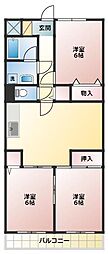 シャルムベルシー 3LDKの間取図画像
