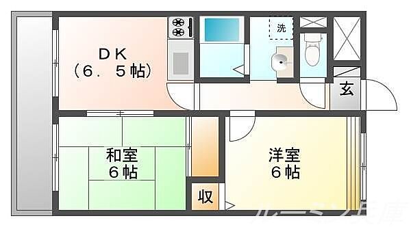 メルベーユ雅 205｜兵庫県西脇市上野(賃貸マンション2DK・2階・47.30㎡)の写真 その2