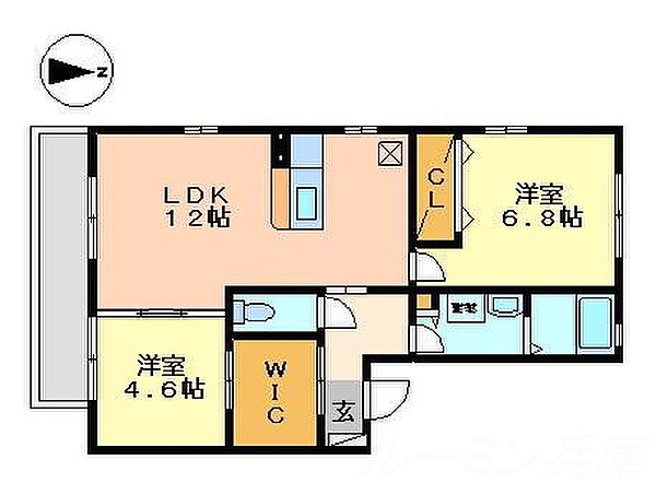 プリマレジデンスＢ棟 102｜兵庫県加東市喜田2丁目(賃貸アパート2LDK・1階・54.04㎡)の写真 その2