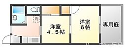 レジデンス小野パート4 2Kの間取図画像