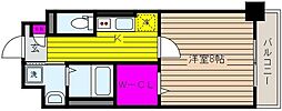 プレ・ラ・メール御影 1Kの間取図画像