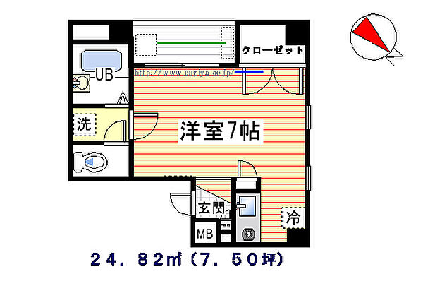 フラッツM 205｜東京都豊島区巣鴨３丁目(賃貸マンション1R・2階・24.82㎡)の写真 その2