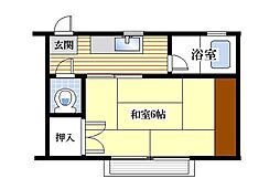 桜ハイム 1Kの間取図画像