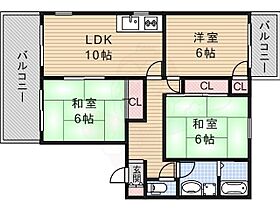 グローリーハイツA棟 203 ｜ 大阪府藤井寺市西大井１丁目（賃貸アパート3LDK・2階・66.50㎡） その2