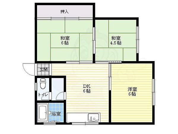 白鳥苑マンション ｜大阪府羽曳野市白鳥２丁目(賃貸マンション3DK・2階・50.00㎡)の写真 その2