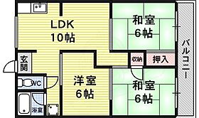 玉手山ハイツ3号館 107 ｜ 大阪府柏原市玉手町（賃貸マンション3LDK・1階・51.00㎡） その2