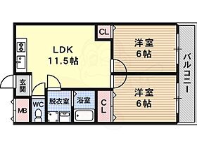 新栄プロパティー羽曳が丘  ｜ 大阪府羽曳野市蔵之内（賃貸マンション2LDK・2階・48.60㎡） その2