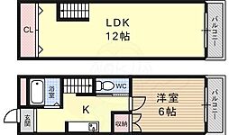 ゴールドハイツ 1LDKの間取図画像