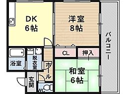 メゾン・メイユール 2DKの間取図画像