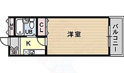 新栄プロパティー藤井寺 1Kの間取図画像