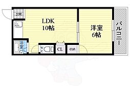 和田マンション 1LDKの間取図画像