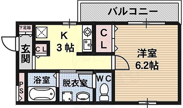 メロウビュー ｜大阪府羽曳野市軽里３丁目(賃貸アパート1K・2階・24.89㎡)の写真 その2