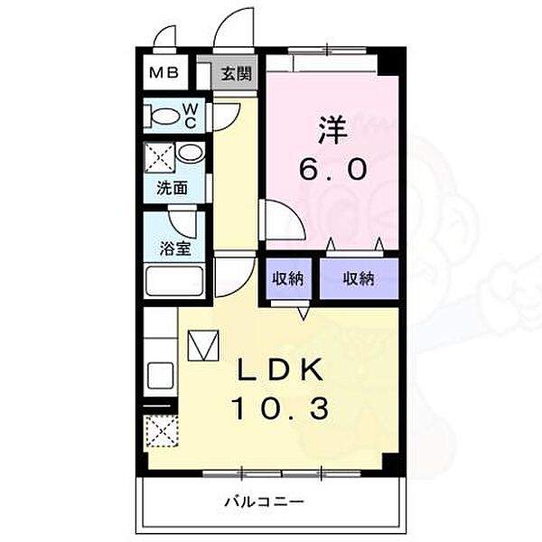 大阪府羽曳野市蔵之内(賃貸マンション1LDK・1階・40.34㎡)の写真 その2