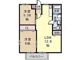 サンコーエイト B  ｜ 大阪府富田林市桜井町１丁目5番53号（賃貸アパート2LDK・2階・52.17㎡） その2