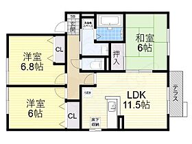 サンフェルティC棟  ｜ 大阪府八尾市美園町３丁目（賃貸アパート3LDK・1階・68.75㎡） その2