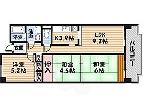 ビオトープ旭ケ丘  ｜ 大阪府八尾市旭ケ丘１丁目27番1号（賃貸マンション3LDK・2階・65.18㎡） その2