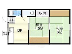 ローズマンション 2DKの間取図画像