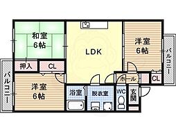 七色ハイツ 2階/-