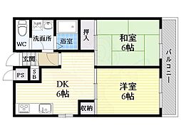 エトワールすみいち 2DKの間取図画像