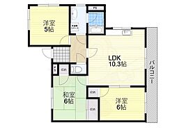 リベルテ太子2号棟 3LDKの間取図画像